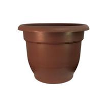 Vaso Grande Redondo Para Planta 23,5x17,5Cm Preto Marrom Terra Cota Cerâmico