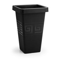 Vaso Grego Em Coluna 29,5 Litros Extra Grande Preto Jardim