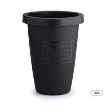 Vaso Grego Redondo Extra Grande 32L Plástico Resistente Decorativo Sem Prato Jardim Varanda Interno