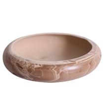 Vaso Ikebana Baixo Cerâmica Fosca Decor de Plantas Garden - Bege Mescla