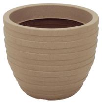 Vaso Inca 45cm Jardim Granito Areia Tramontina em Polietileno Flor Folhagem