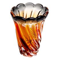 Vaso Italy 19cm x 26cm Âmbar e Cinza Vidro Wolff