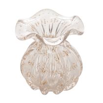 Vaso Italy Transparente E Dourado 10x11cm