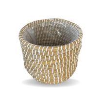 Vaso Jane Branco 20x20cm Fibra Natural Vaso Jane Branco 20x20cm Fibra Natural