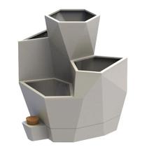 Vaso Jardim De Temperos Vida Japi Vida Cimento 4 em 1 Autoirrigável Polietileno