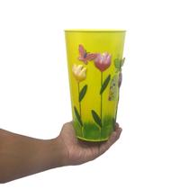 Vaso Jardim Quintal Varanda Borboleta Flor Ferro Amarelo
