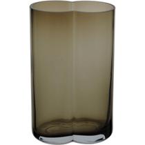 Vaso Jarro Decorativo Enfeite Sala Arranjo 26x16x10cm Vidro Âmbar