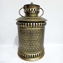 Vaso Lamparina Indiana de Ferro Dourado 36 cm de Altura