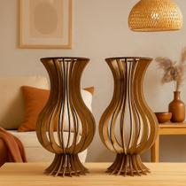 Vaso Liso P Em Mdf Crú Com 2 Unidades Vaso Liso P Em Mdf Crú Com 2 Unidades