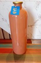 Vaso London Orange com a borda Gold 11 cm de diametro X 33 cm de altura