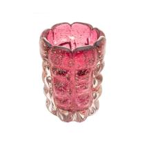 Vaso Lyor Italy De Vidro Rosa E Dourado 10Cm X 13Cm