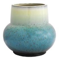 Vaso M Ceramica Rústico Degradê Azul Impecavel Luxo