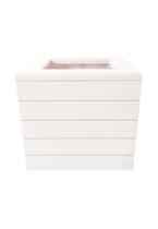 Vaso Madeira Rústico com Borda Não é Segredo Branco Rodinha 40x42