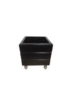 Vaso Madeira Rústico Não é Segredo Preto Rodinha 25x26