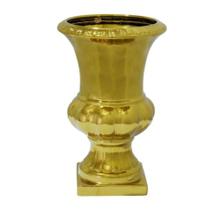 Vaso Maior Cerâmica Nobre Dourado Design Classico Luxo