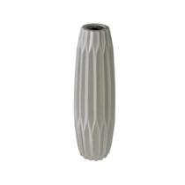 Vaso Maior Ceramica Relevos Cinza Redondo Contemporaneo Luxo