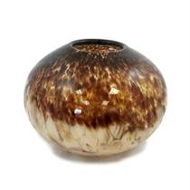 Vaso Manhattan Chic Umbre Glass Art 25 cm de creme de café redondo