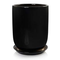 Vaso medio + prato paris pozzani - porcelana preto