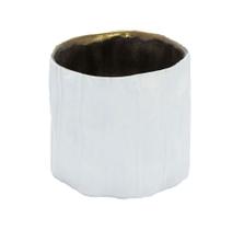 Vaso Menor Centro de Mesa s Base Ceramica Branco Luxo