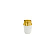 Vaso Menor Metal Dourado c Ceramica Texturizado Luxo