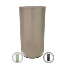 Vaso Mesa Decorativo Tubo Cilindrico Vidro Enfeite Flores Casa Escritório Sala Preto Branco Nude 10x20