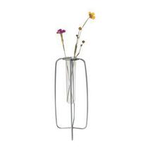 Vaso metal/vidro aramado cinza med 8 x 8 x 23,5 cm