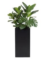 Vaso Metálico para Plantas Caixa Alta 30x80cm Preto