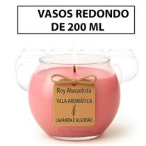 Vaso mini pequeno 200 ml kit 30 vidro redondo castical vela