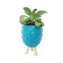 Vaso Miniatura Abacaxi Cor Tiffany Com Pezinho - Hp Decor