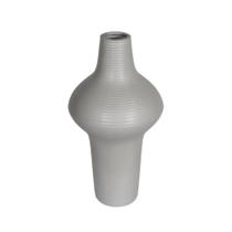 Vaso Moderno Ceramica Cinza Relevo Horizontal Ovalado Luxo Vaso Moderno Ceramica Cinza Relevo Horizontal Ovalado Luxo