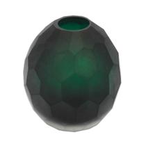 Vaso Moderno Cristal Facetado Verde Fosco Menor Escuro