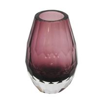 Vaso Moderno Cristal Murano Menor Redondo Lilás Finos