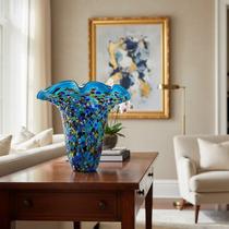 Vaso Murano Azul Grande Peça de Decoração com 43cm, Peça Decorativa. Vaso Murano Azul Grande Peça de Decoração com 43cm, Peça Decorativa.