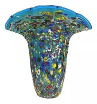 Vaso Murano Azul Grande Peça De Decoração Com 43cm, vaso Murano grande decoração Sala e diversos ambientes, Enxoval Casamento, Decoração Enfeites.