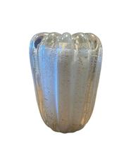 Vaso Murano Branco com Dourado 15 cm Casa Del Grande