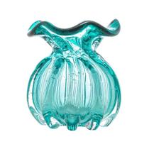 Vaso Murano De Vidro Italy Azul Turquesa 10x11cm Wolff Vaso Murano De Vidro Italy Azul Turquesa 10x11cm Wolff