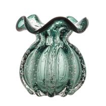Vaso Murano De Vidro Italy Verde Esmeralda 10x11cm Wolff