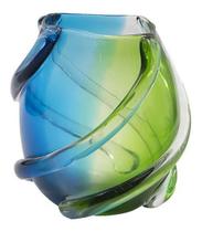 Vaso Murano Decorativo Bicolor Verde Amarelo 26 X 23