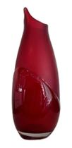 Vaso Murano Decorativo Vermelho Brilhante Com Fosco 40 X 15 - Vacheron