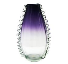 Vaso Murano Degrade Incolor Violeta Borda Graciosos Luxo Vaso Murano Degrade Incolor Violeta Borda Graciosos Luxo
