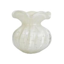 Vaso Murano Frufru Bolinha 12x12cm Perola São Marcos