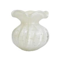 Vaso Murano Frufru Bolinha 12x12cm Perola São Marcos