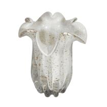 Vaso Murano Italiano Branco Todo Ondulado Pigmentos Vaso Murano Italiano Branco Todo Ondulado Pigmentos