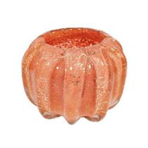 Vaso Murano Italiano Laranjado Lapidados Ondulados Vertical Vaso Murano Italiano Laranjado Lapidados Ondulados Vertical
