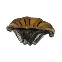 Vaso Murano Italiano Marrom borda em Caracol Moderno Luxo