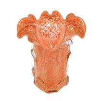 Vaso Murano Italiano Menor Cor Coral Pigmentos Dourado Vaso Murano Italiano Menor Cor Coral Pigmentos Dourado
