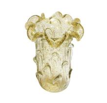 Vaso Murano Italiano Pigmentos Creme Relevo Lapidados Borda