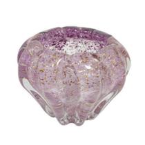 Vaso Murano Italiano Púrpura Finos Lapidados Redondo