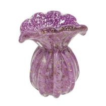 Vaso Murano Italiano Púrpura Lapidados Graciosos Luxo