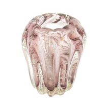 Vaso Murano Italiano Rosê Lapidados Translucidos Belissimo Vaso Murano Italiano Rosê Lapidados Translucidos Belissimo